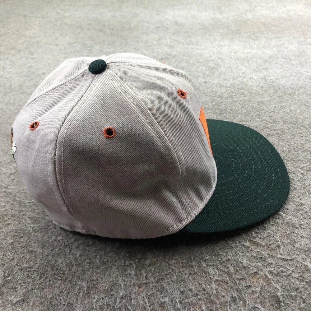 Vintage Miami Hurricanes Hat Cap Fitted Mens 6 7/8 Gray Green NCAA Football